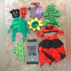 Halloween Christmas Costume Dog Bundle 12 pieces Crocodile Flower Devil